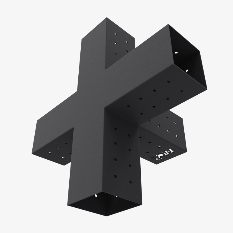 Кронштейн для соединения 5 брусьев 100×100 мм | 90° (модульное крепление)