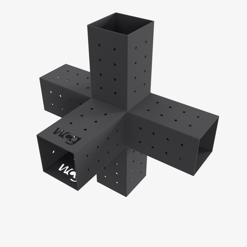 Кронштейн для соединения 5 брусьев 100×100 мм | 90° (модульное крепление)