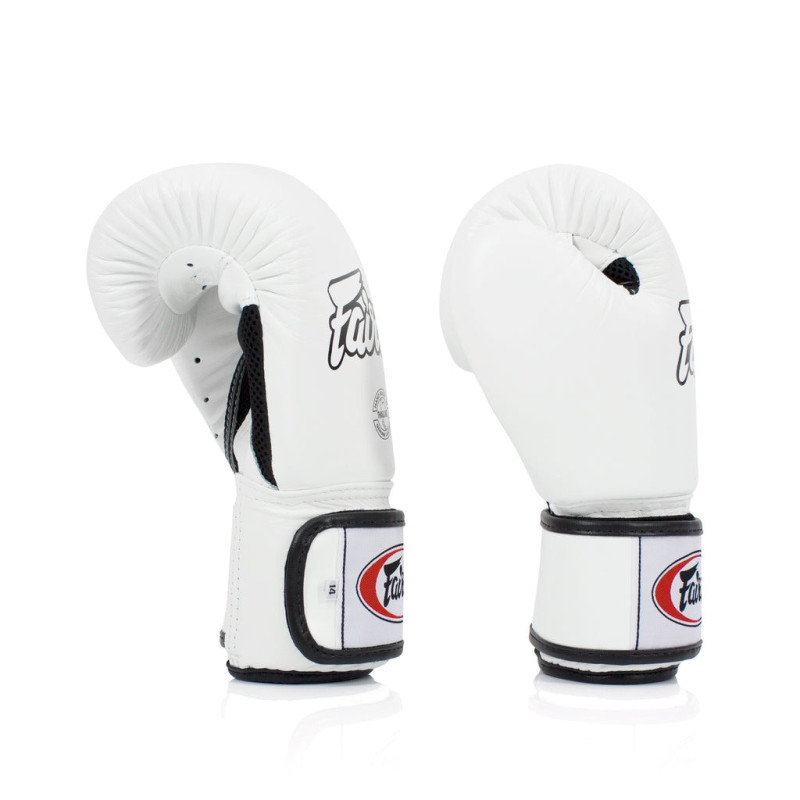 Боксерські рукавиці Fairtex BGV1 White (бинти в комплекті), 10 унцій, Натуральна шкіра, Білий