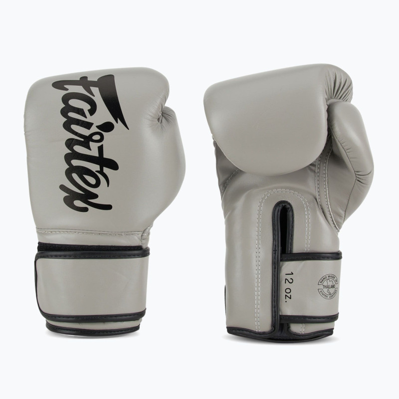 Боксерские перчатки Fairtex BGV14 Grey (бинты в комплекте), 14 унций, Микрофибра, Серый