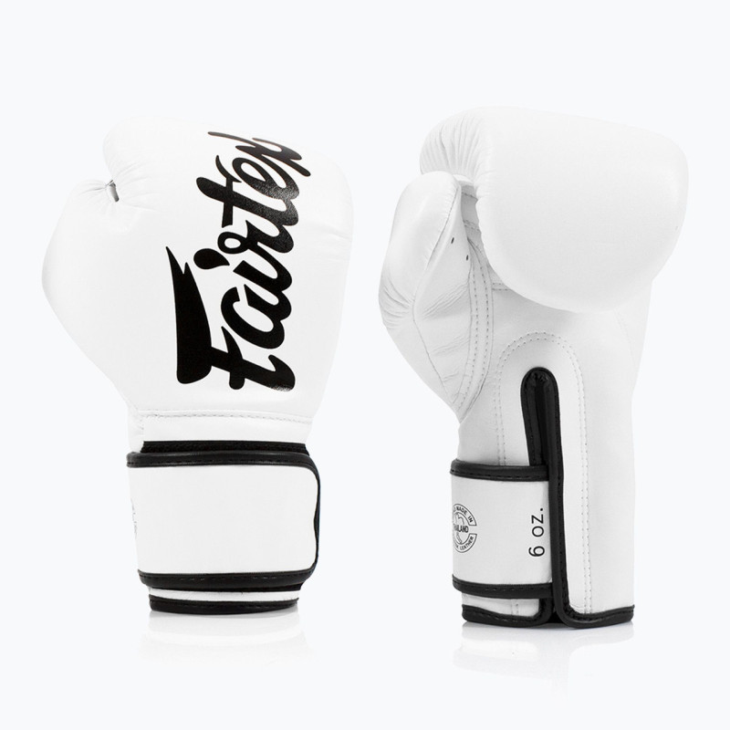Боксерские перчатки Fairtex BGV14 White (бинты в комплекте), 16 унций, Микрофибра, Белый