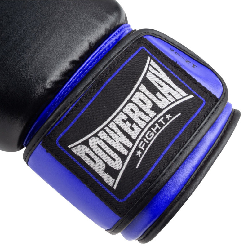 Боксерські рукавиці PowerPlay 3004 Classic Чорно-Сині 14 унцій