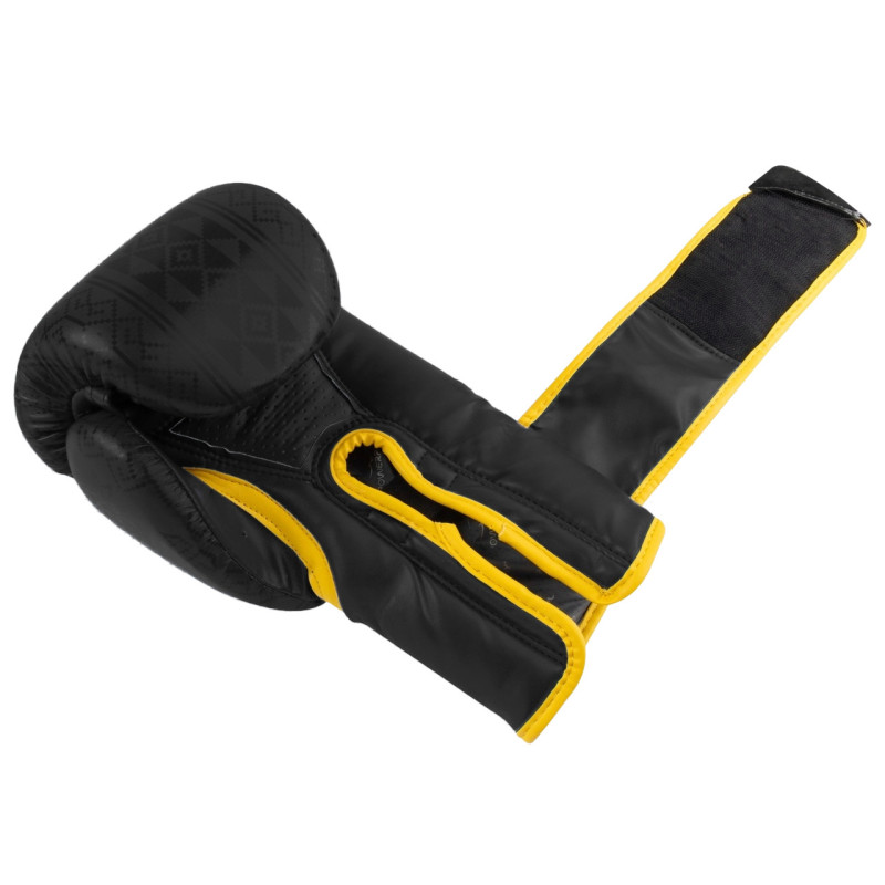 Боксерські рукавиці PowerPlay 3021 Ukraine Чорно жовті 10 унцій