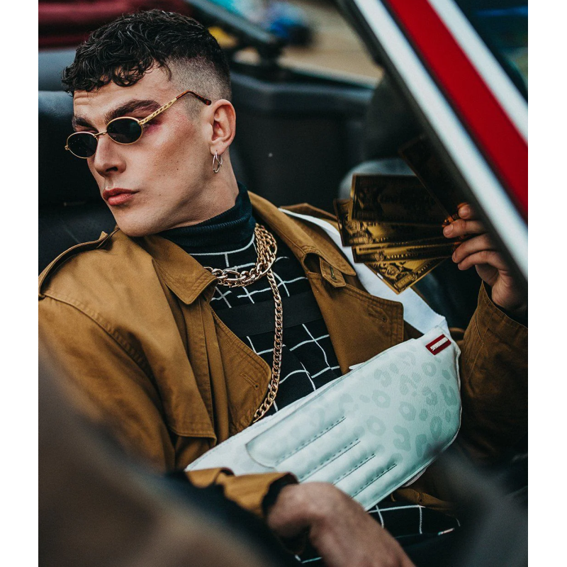Нагрудная сумка-слинг Sprayground Wings белая | мужская сумка через плечо | кроссбоди-бананка