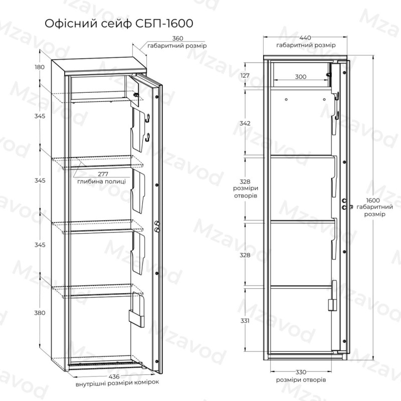 Офісний сейф CБП-1600 антрацитово-сірий