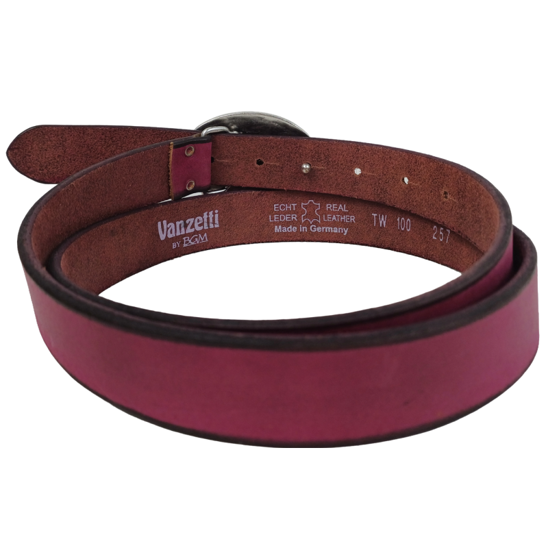 Женский кожаный ремень с винтажной пряжкой Vanzetti лиловый