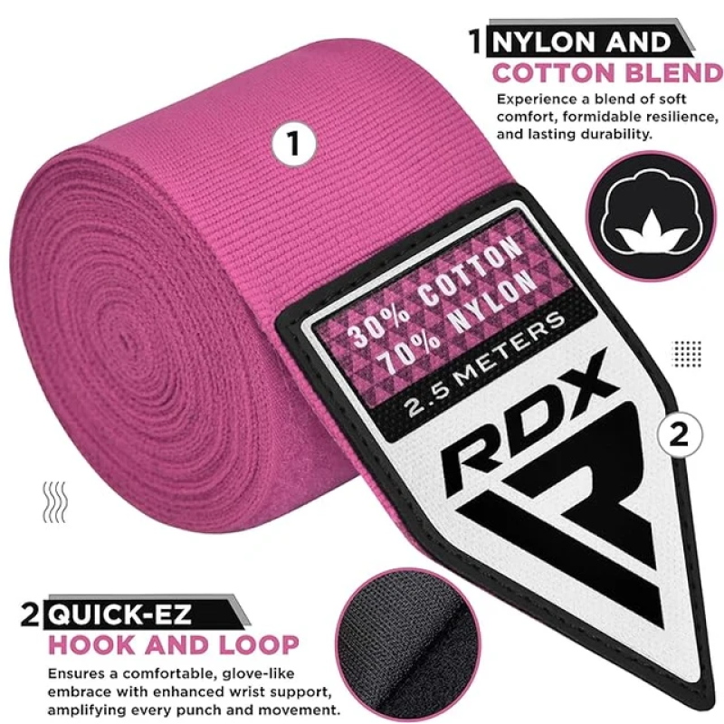 Бинти для боксу RDX Hand Wraps Pink (2.5м.)