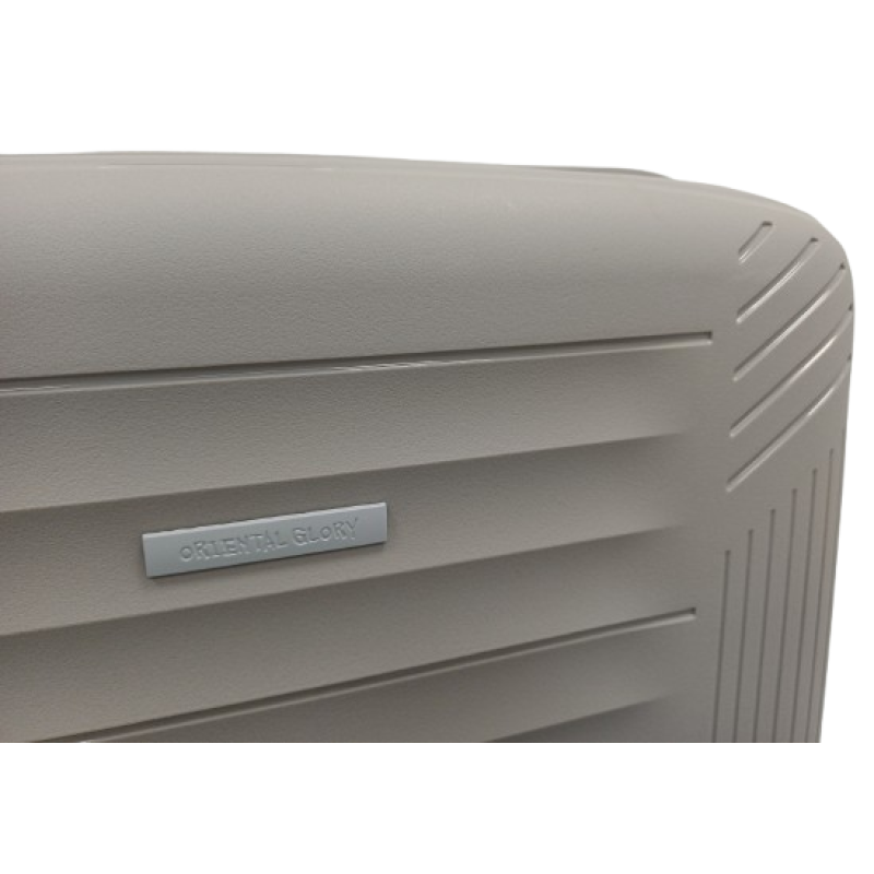 Большой чемодан из полипропилена с объемом 90 л Oriental Glory серый 73×45×28 см