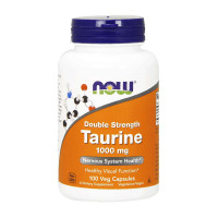 Таурин, Taurine 1000 mg Double Strenth, NOW, 100 капсул