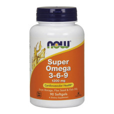 Омега-3, Super Omega 3-6-9 1200 mg, NOW, 90 капсул