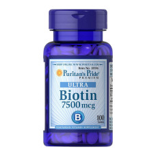 Биотин, Ultra Biotin 7500 mcg, Puritan's Pride, 100 таблеток