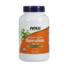 Добавка для здоровья, Spirulina 500 mg organic, NOW, 500 таблеток