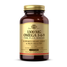 Омега-3, Omega 3-6-9 1300 mg, Solgar, 60 капсул
