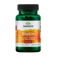 Биотин, Biotin 5,000 mcg, Swanson, 100 капсул