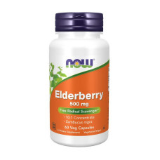 Добавка для здоровья, Elderberry 500 mg, NOW, 60 капсул