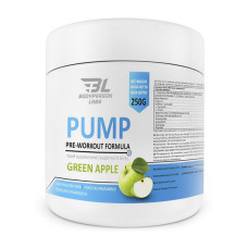 Передтренувальний комплекс, Pump Pre-Workout Formula, Bodyperson Labs, 250 г (Зелене яблуко)