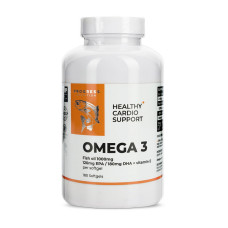 Омега-3, Omega 3 + Vitamin E, Progress Nutrition, 180 капсул