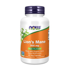 Добавка для здоровья, Lion`s Mane 500 mg, NOW, 60 капсул
