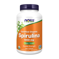 Добавка для здоровья, Spirulina 1000 mg certified organic, NOW, 240 таблеток