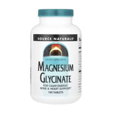 Магний, Magnesium Glycinate, Source Naturals, 180 таблеток