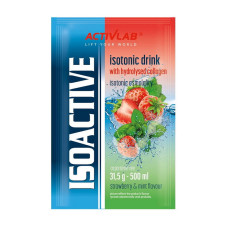 Передтренувальний комплекс, Isoactive Isotonic Drink, Activlab, 31,5 г (Полуниця з м'ятою)