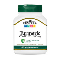Добавка для здоров'я, Turmeric Complex 500 mg, 21st Century, 60 капсул