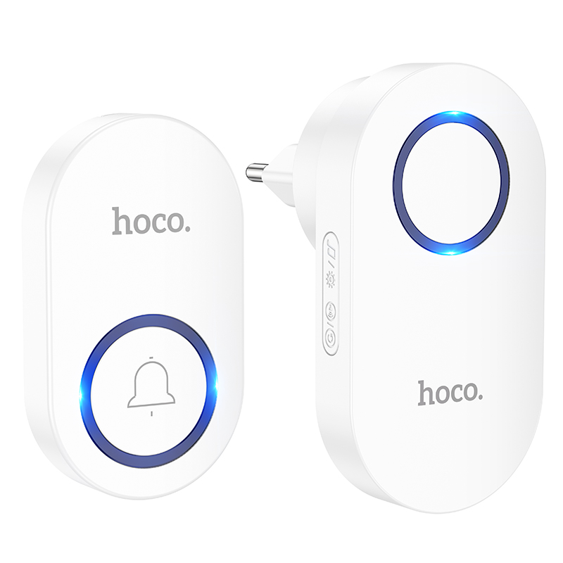 Дзвінок HOCO HI25 210 mAh wireless doorbell (EU) White Дзвінок HOCO HI25 210 mAh wireless doorbell (EU) White