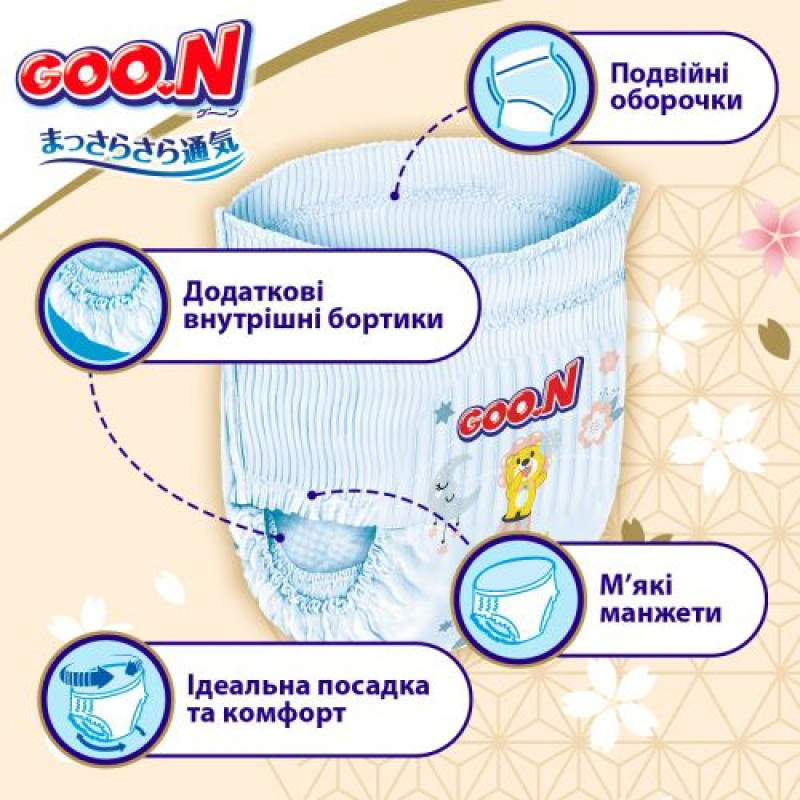 Трусики-подгузники Goo.N Premium Soft (размер 4(L), 9-14 кг, 44 шт)