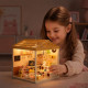 Конструктор-румбокс Mini House серии Интерьер – Котокафе (свет)