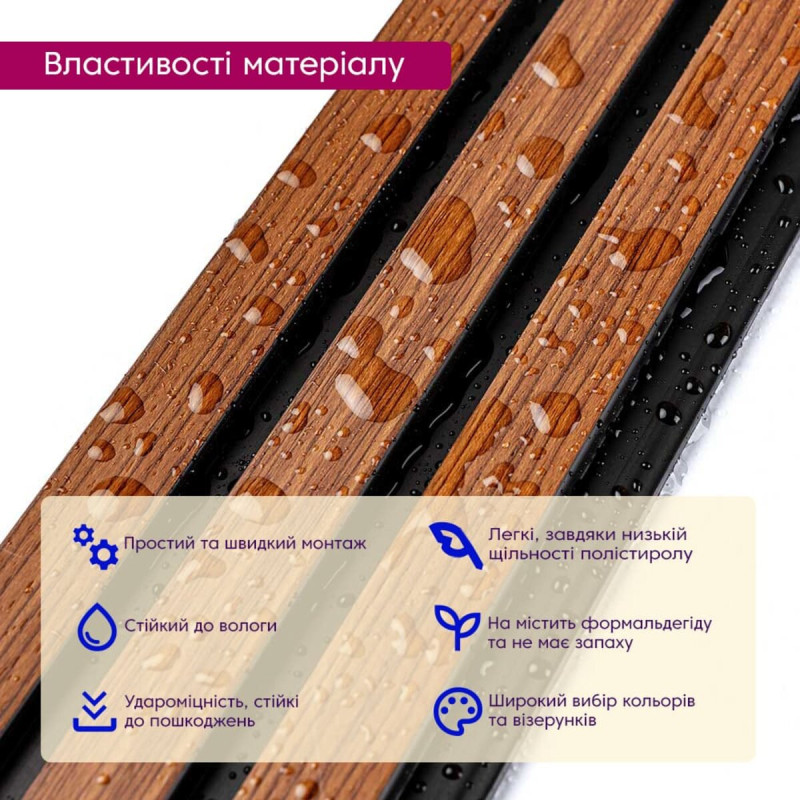 Рейка декоративна PS 2900х115х12мм Каштановий SW-00001743