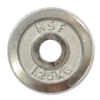 Диск HouseFit DB C102, 1,25 кг, 30 мм, сталь хромована, срібний