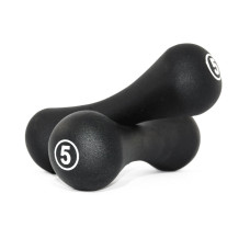 LiveUp Neoprene Dumbbell гантелі неопренові 2х5 кг (пара), чорні, неопренове покриття, нековзка поверхня, компактні, для фітнесу, аеробіки та домашніх тренувань