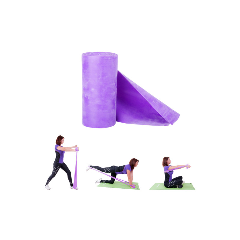 Стрічка-еспандер для вправ inSPORTline Morpo Roll 5,5 м XXX- Heavy фіолетова