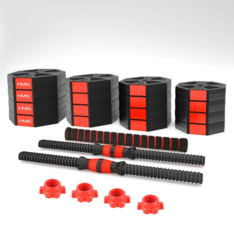 Гантелі розбірні HMS SGK30 з перехідником для штанги, 30 кг