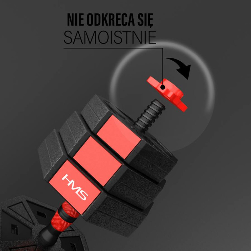 Гантелі розбірні HMS SGK30 з перехідником для штанги, 30 кг