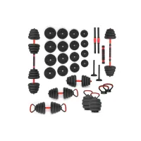 Гантелі розбірні HMS SGN130 PRO 6-в-1 зі штангою та гирями 30 кг