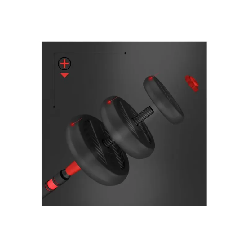 Гантелі розбірні HMS SGN130 PRO 6-в-1 зі штангою та гирями 30 кг