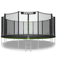 Батут Zipro Jump Pro з зовнішньою сіткою 16 футів 496 см чорно-зелений