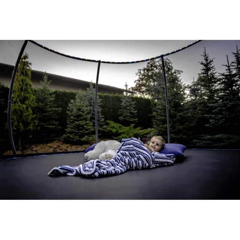 Батут THUNDER OUTSIDE PRO з зовнішньою сіткою 8 футів 244 см чорно-рожевий