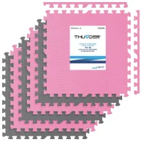 Килимок-пазл THUNDER PZ-02 60 х 60 рожево-сірий