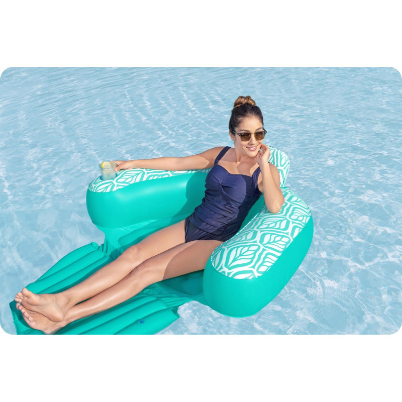 Крісло надувне для плавання Bestway Comfort Plush Pro 43719 145 х 120 см, бірюзове