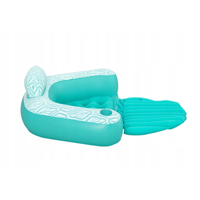 Крісло надувне для плавання Bestway Comfort Plush Pro 43719 145 х 120 см, бірюзове