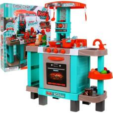 Велика кухня для дітей 3+ Інтерактивні конфорки Світло Звуки + Каструлі + Бутафорська їжа