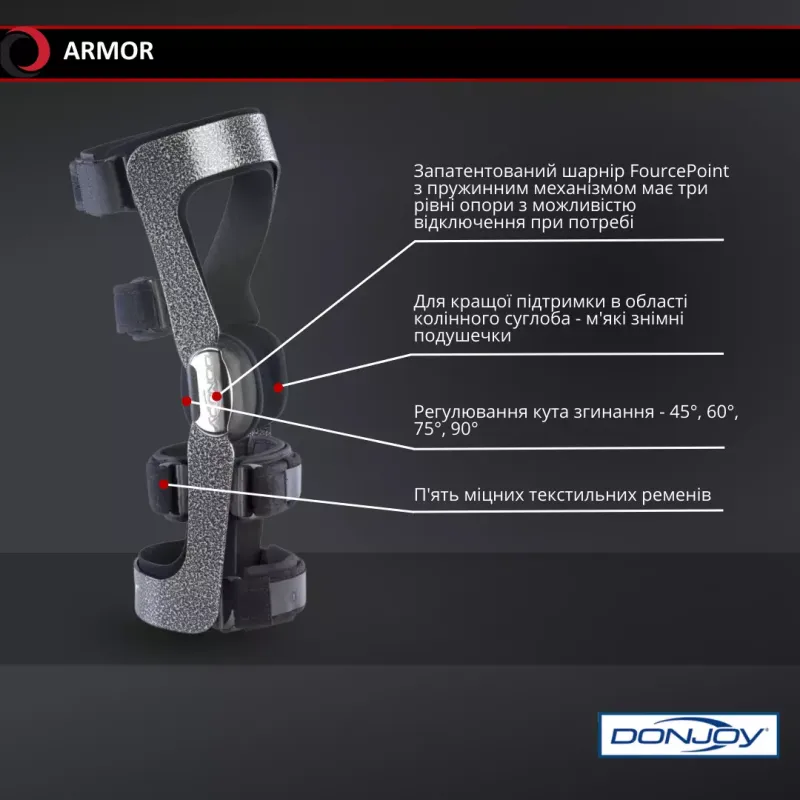 Функціональний армований ортез із динамічною фіксацією Armor FP DJO Global Розмір XXL (11-1442-6-1307)
