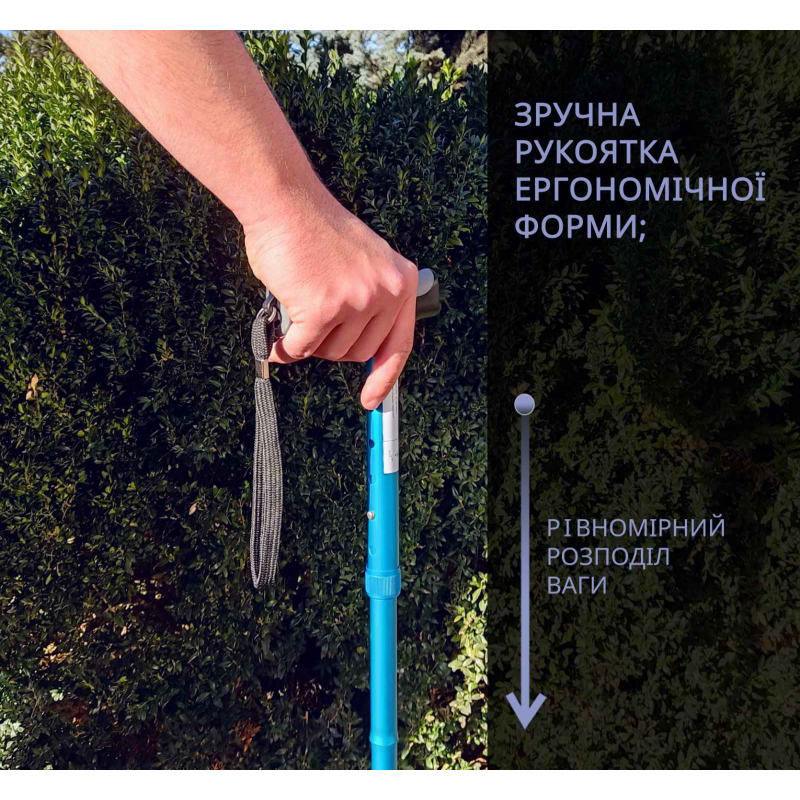 Тростина алюмінієва складна телескопічна Doctor Life 11874/F/SZ-BLU синій (11874/F/SZ-BLU-2447)