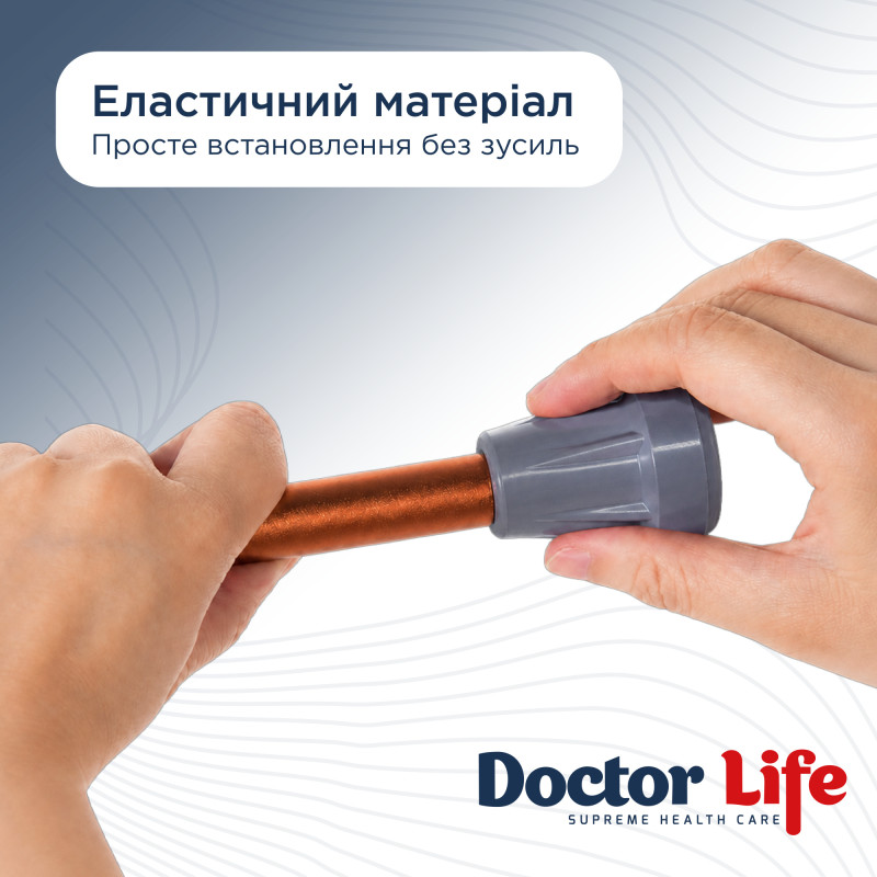 Гумовий наконечник для палиць Doctor Life 10030/2/GR 19 мм сірий (10030/2/GR-2704)