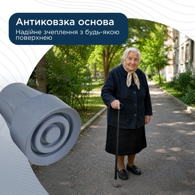 Гумовий наконечник для палиць Doctor Life 10030/2/GR 19 мм сірий (10030/2/GR-2704)
