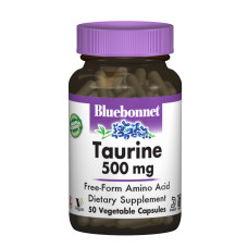 Таурин 500 мг, Bluebonnet Nutrition, 50 гелевых капсул