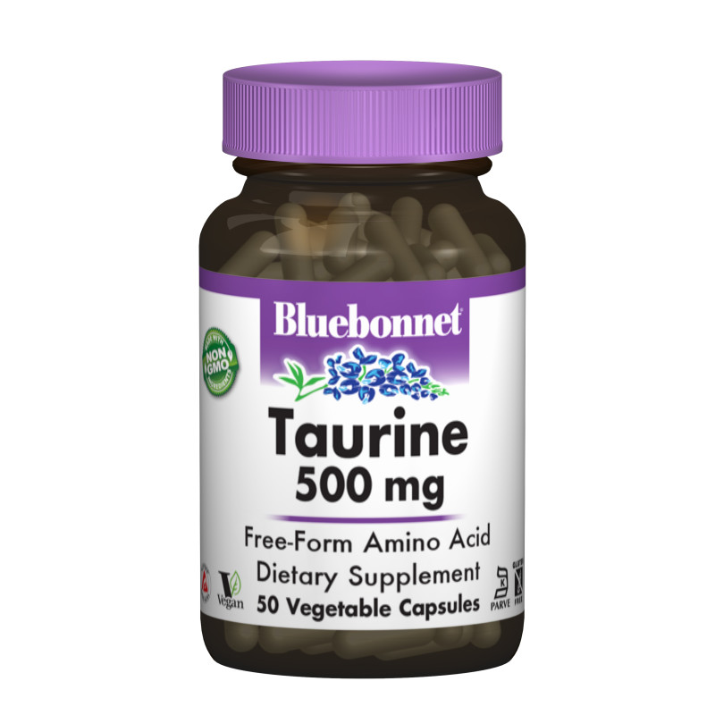 Таурин 500 мг, Bluebonnet Nutrition, 50 гелевых капсул