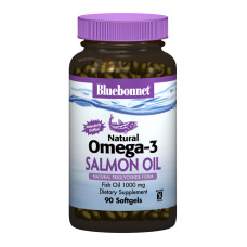 Натуральная Омега-3 из Жира Лосося, Bluebonnet Nutrition, 90 желатиновых капсул